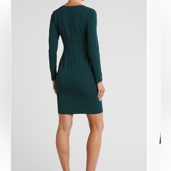 DKNY Long Sleeve V-Neck Sheath Dress - Picture 3 of 9